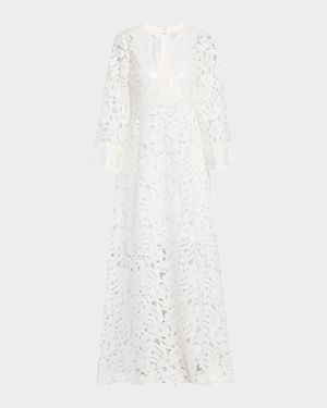 Cynthia Sequin-Embellished Floral Lace Gown