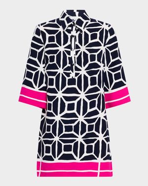 Argina Geometric-Print Mini Shift Dress