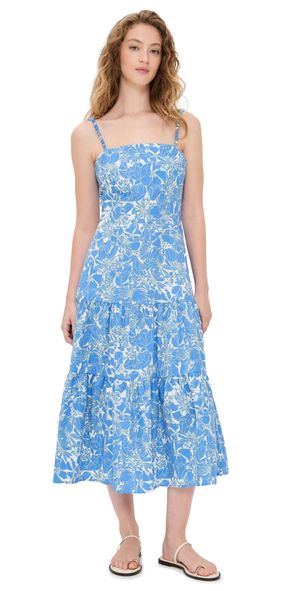 o. p.t Dagney Cotton Dress Lapis Floral 6