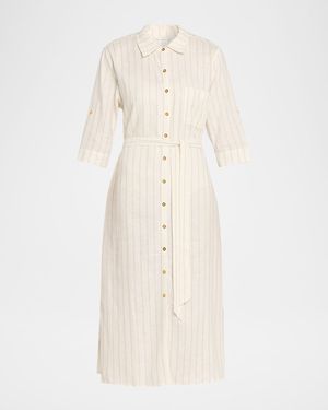 Delphine Coast Striped Midi Shirtdress