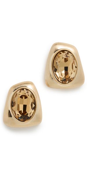 By Adina Eden Smoky Gemstone Stud Earrings Gold One Size