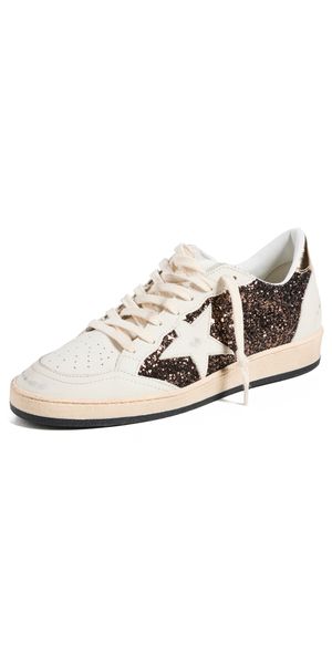 Golden Goose Ball Star Glitter Sneakers White/Brown/Gold 40