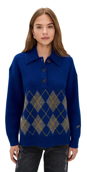 Damson Madder Saskia Slouchy Rugby Cardigan Cobalt 16