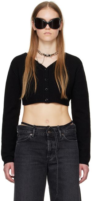 Acne Studios Black Cropped Cardigan