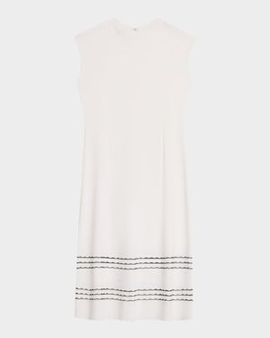 Sleeveless Scalloped Knit A-Line Midi Dress