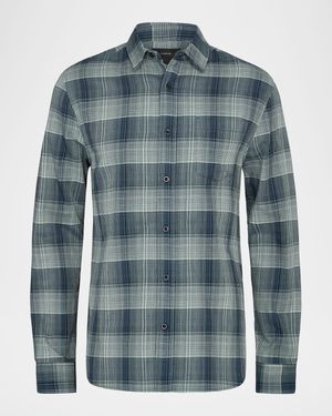 Men's Big Sky Plaid Cotton Button-Down Shirt
