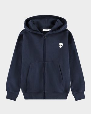 Boy's Marley Alien-Print Hoodie, Size 4-7