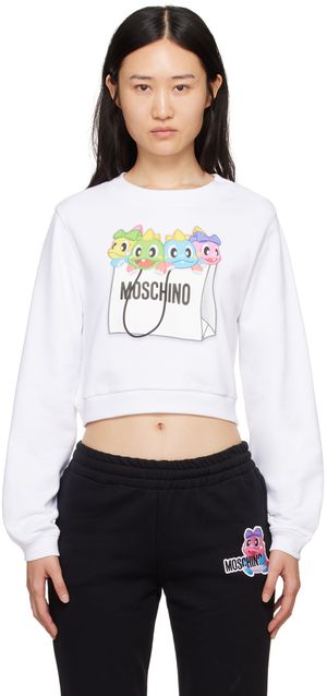 Moschino White Puzzle Bobble Sweatshirt