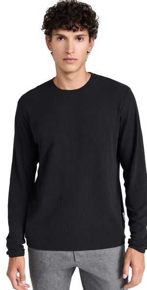 NN07 Clive Waffle Knit Tee Black S