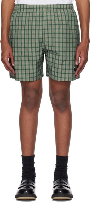 Kijun Green Check Shorts