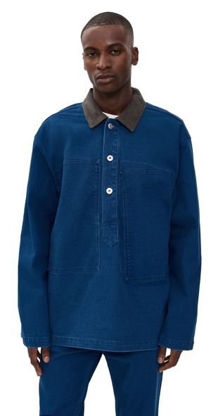 JW Anderson Patch Pocket Rugby Shirt Bright Blue L