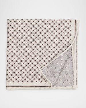 Men's Double-Face Geometric Silk Pocket Square