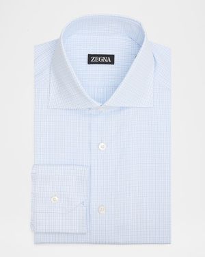 Men's Cotton Small Check Dress Shirt