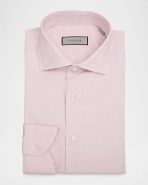 Men's Cotton Spread-Collar Dress Shirt