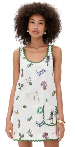 ALÉMAIS Play Embroidered Mini Dress Cream 8