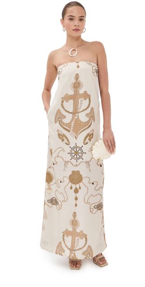 Isla & White Filmena Silk Dress White Golden Hour M