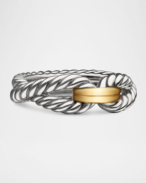 Cable Loop Ring in Silver with 18K Gold, 8mm