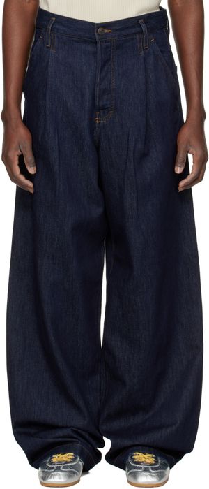 Dries Van Noten Indigo Pleated Jeans