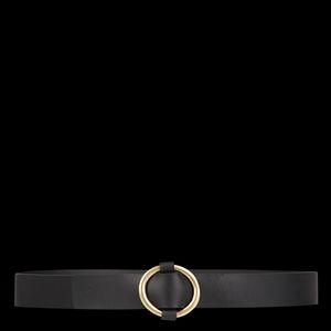 Sessun - Ceinture cuir boucle ronde - Taille L - Noir