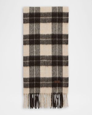 Llama and Wool Tartan Scarf
