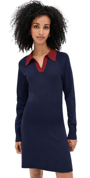 STAUD Gene Dress Navy/Sangria S