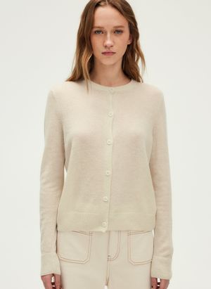 Pablo - Gilet droit col rond en laine mélangée - Taille 3 - Beige