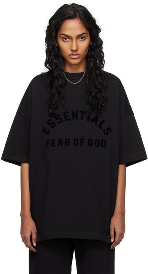 Fear of God ESSENTIALS T-shirt noir à col ras du cou