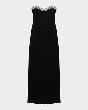 Riona Strapless Crystal-Embellished Bustier Gown