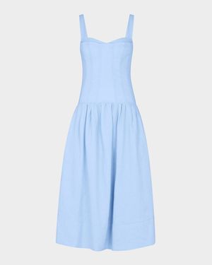 Makenna Ruched Sweetheart Corset Midi Dress