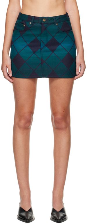 Ahluwalia Blue Woolmark Prize Edition Miniskirt