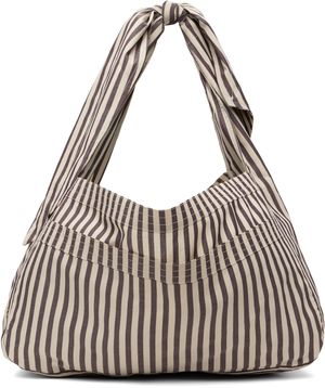 SC103 Taupe & Off-White Cocoon Sac Tote