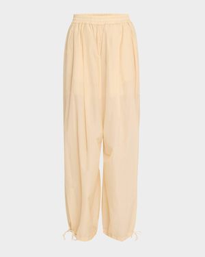 Drawcord-Ankle Wide-Leg Trousers