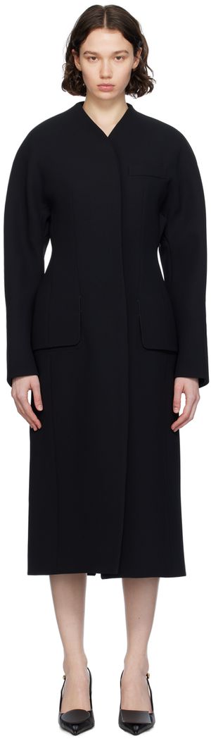 JACQUEMUS Black Les Sculptures 'Le manteau Ovalo' Coat