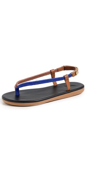 Ancient Greek Sandals Zoi Rope Sandals Blue/Tan 38