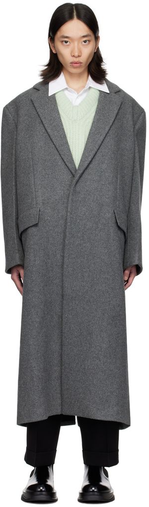 Jil Sander Manteau gris en laine