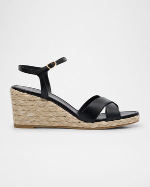 Dayna Leather Crisscross Espadrille Sandals