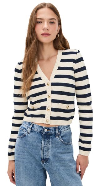 FRAME The Harbor Cardigan Navy Multi S