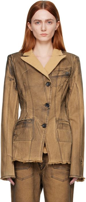 Ottolinger Brown Peaked Denim Blazer