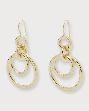 Puffy Hammered Jet Set Earrings in 18K Gold
