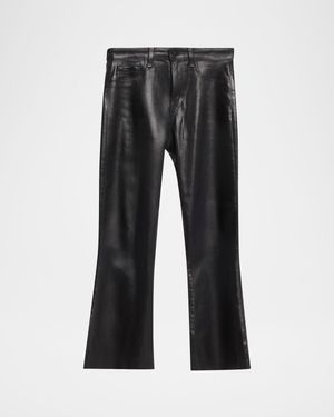 Kendra High-Rise Coated Crop Jeans
