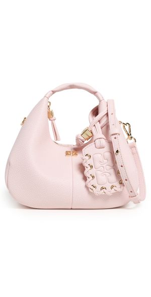 GANNI Mini Grained Hobo Bag Chalk Pink One Size