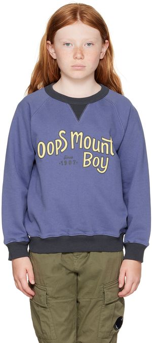 OOPS MY BOY Enfant | Pull molletonné bleu à manches raglan