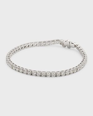 18K White Gold Round Diamond Bracelet, 7"L, 8.0tcw