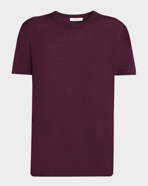 Fine Cashmere Knit Short-Sleeve Shirt