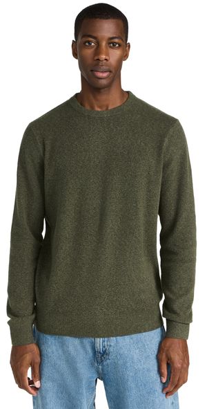 Faherty Jackson Crew Sweater Olive Heather XL