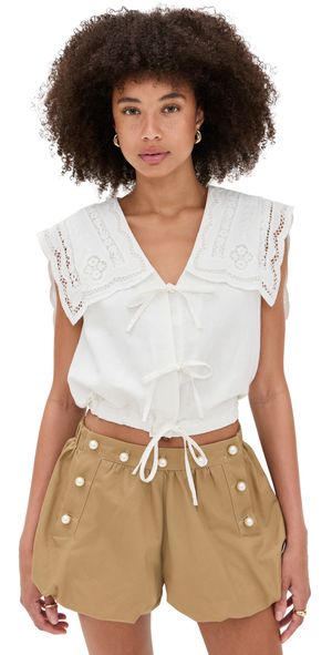 Sea Marie Embroidery Vest White M