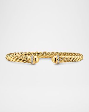 Cablespira Flex Bracelet with Diamonds in 18K Gold, 6mm