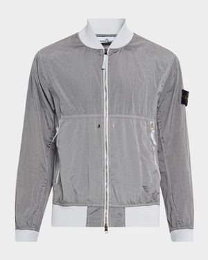 Men's Metallic Nylon Bomber Jacket