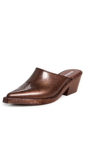 Melissa Texas Western Mules Bronze Glitter 9