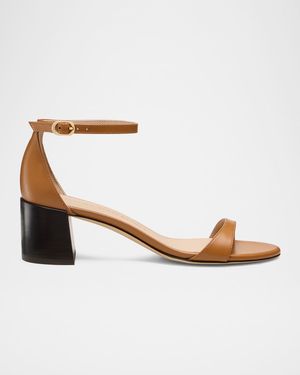 Nudist Leather Ankle-Strap Low Sandals